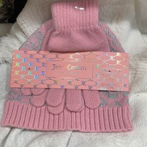 Juicy Couture pink & silver hat and glove set!  For your Barbie Diva!